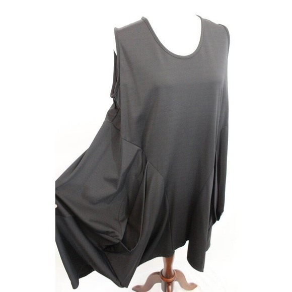 DRESS TO KILL Jane Mohr OS S M L Black Sleeveless Gathered Dress Tunic - Picture 4 of 6
